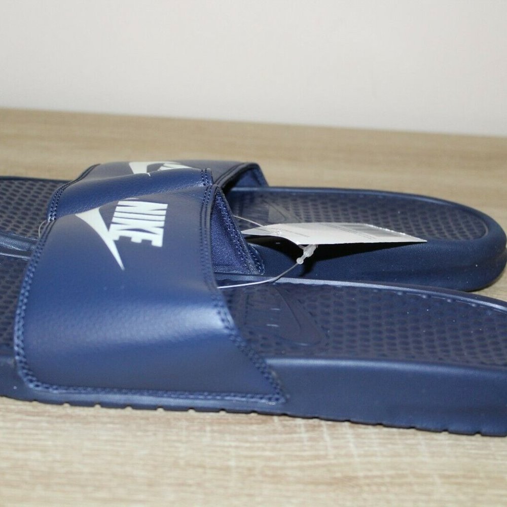 Men's Nike Benassi JDI Slide Sandals sz 12 in Navy - Picture 2 of 6